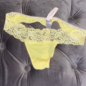 Victoria's Secret Yellow Lace Trim Panty
